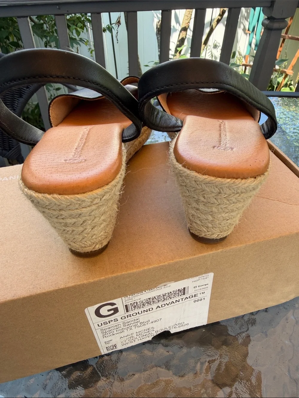 Black Espadrille Spanish Sandals Slingback Sandal size 10 heel 2.8 inches